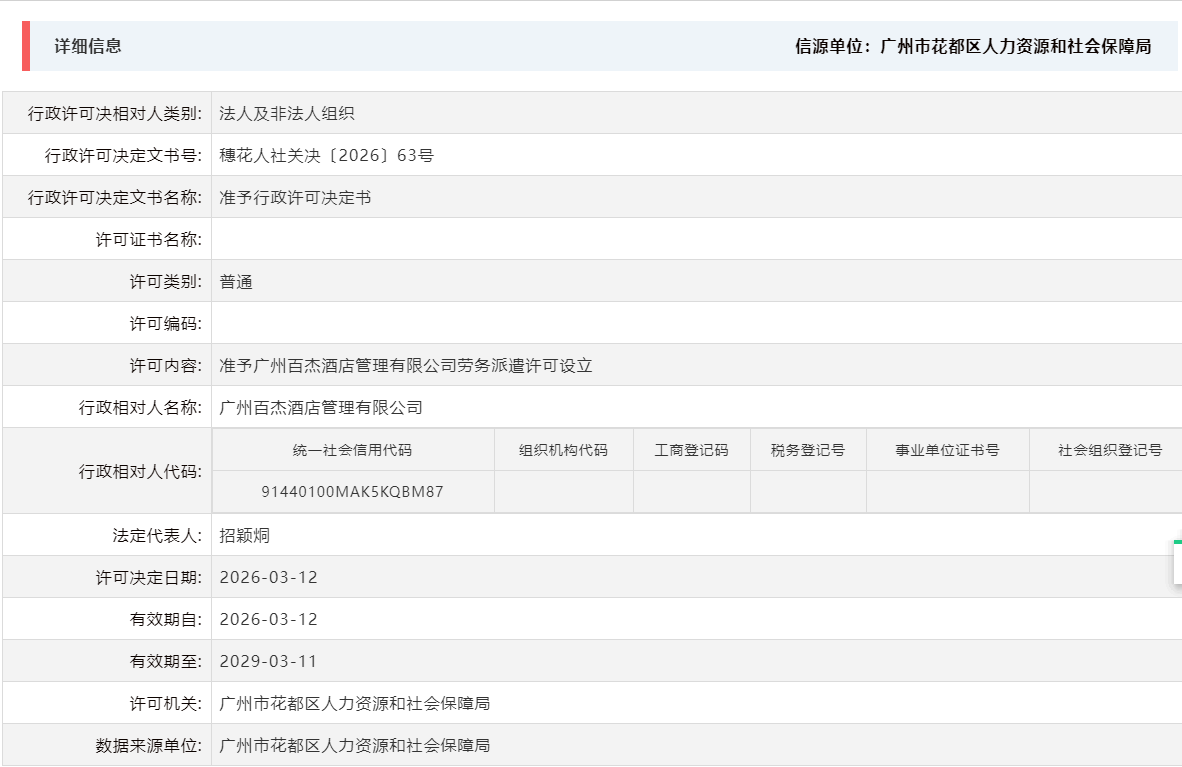 3.12准予广州百杰酒店管理有限公司劳务派遣许可设立.png