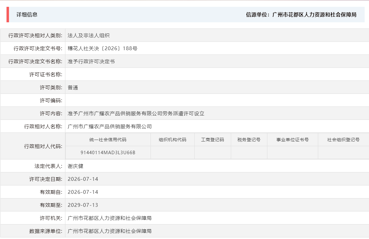 7.14准予广州市广耀农产品供销服务有限公司劳务派遣许可设立.png