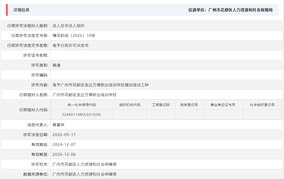 9.17准予永利澳门宝达万像职业培训学校增加培训工种.png