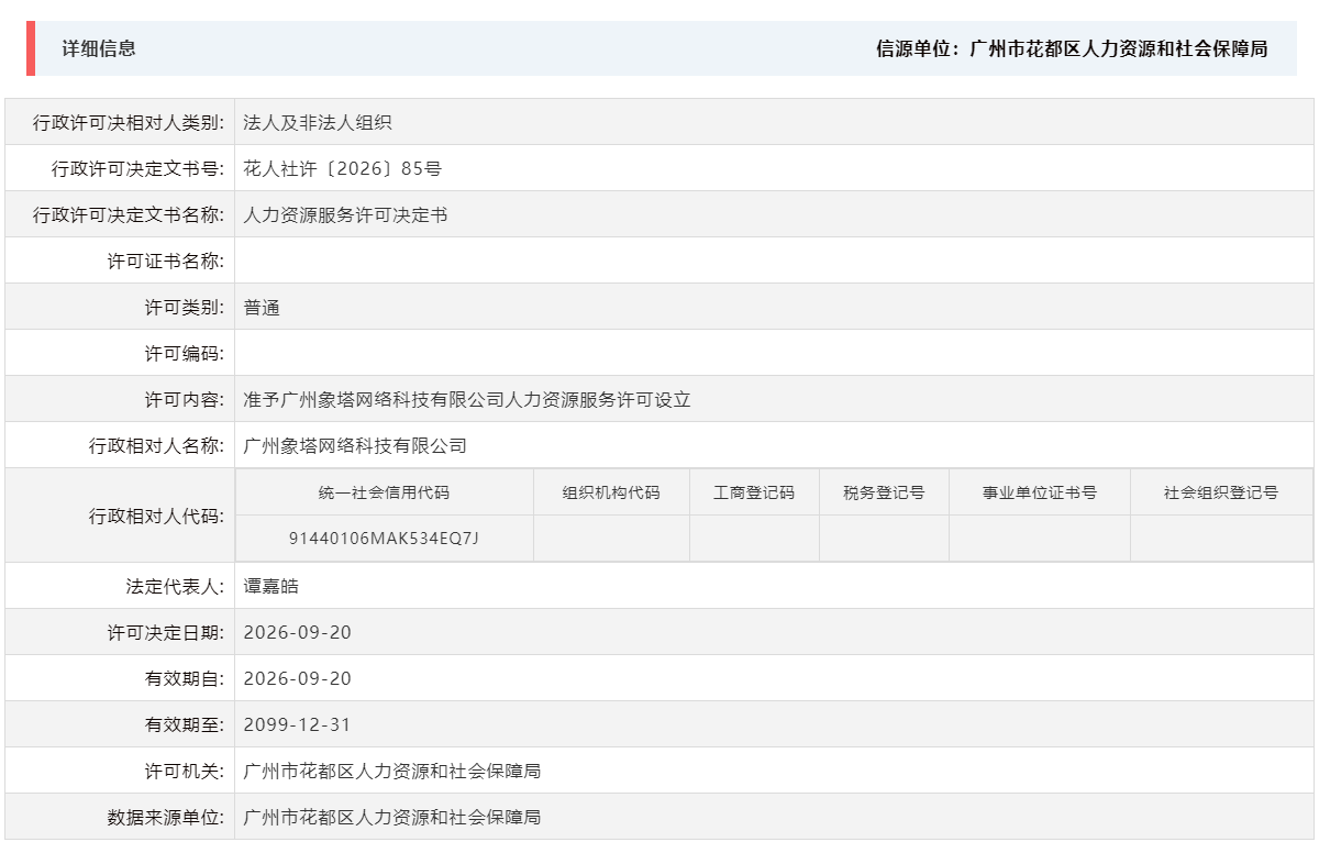 9.20准予广州象塔网络科技有限公司人力资源服务许可设立.png